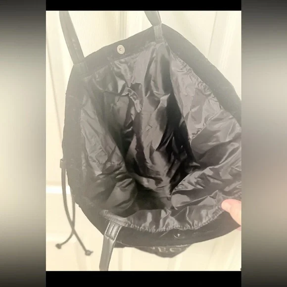 Victorias Secret VELVET Rhinestone Bling Drawstring Tote Bag Purse New W/O Tag C - Picture 5 of 6